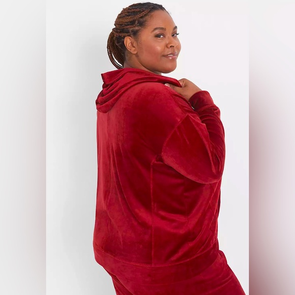 Lane Bryant LIVI Velour Zip-Front Hoodie Women's Size 10/12. - Picture 3 of 7